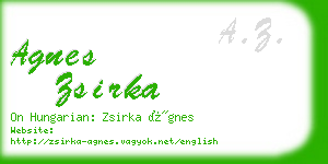 agnes zsirka business card